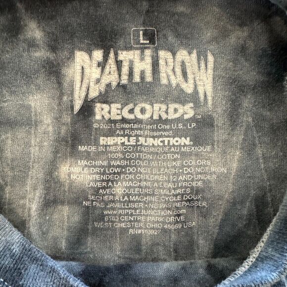 Death Row Records Size Large Blue Tie-Dye T-Shirt with Electric Chair Graphic - Picture 5 of 5